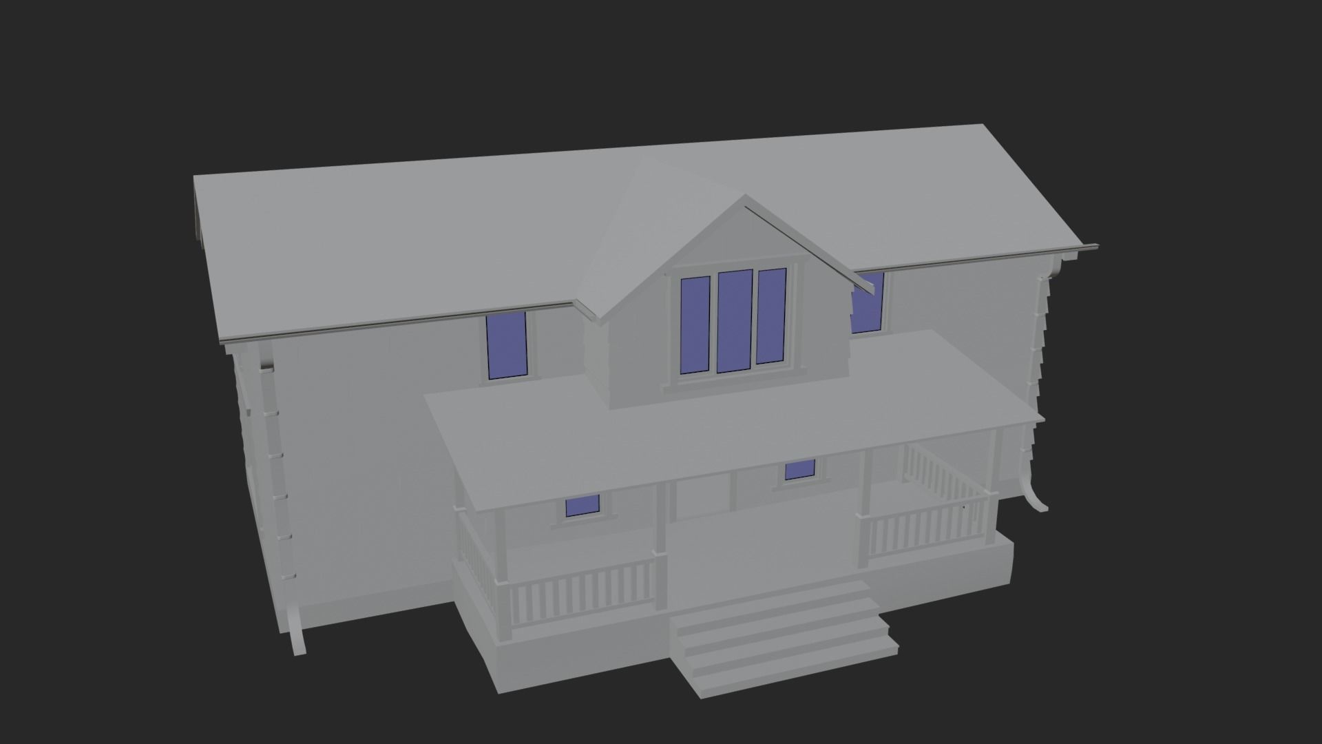 Old Abandoned Realisltic House Low-poly 3D model_19