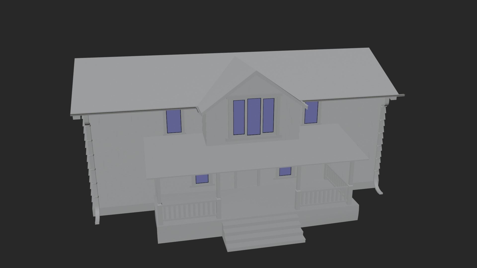 Old Abandoned Realisltic House Low-poly 3D model_16