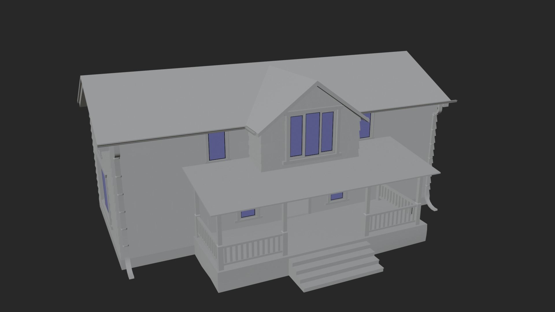 Old Abandoned Realisltic House Low-poly 3D model_20