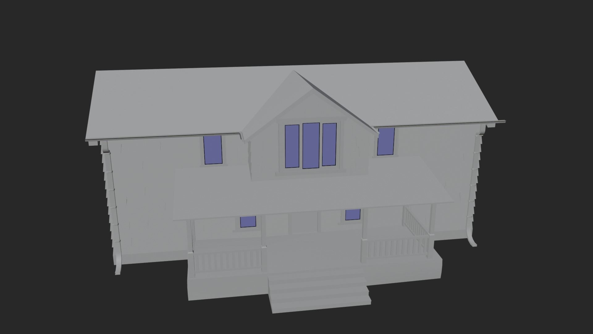 Old Abandoned Realisltic House Low-poly 3D model_15