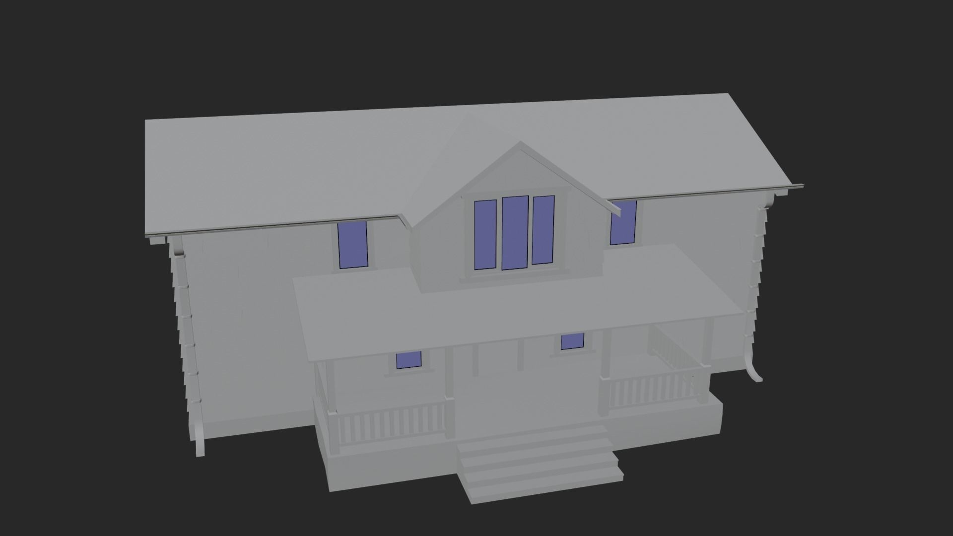 Old Abandoned Realisltic House Low-poly 3D model_17