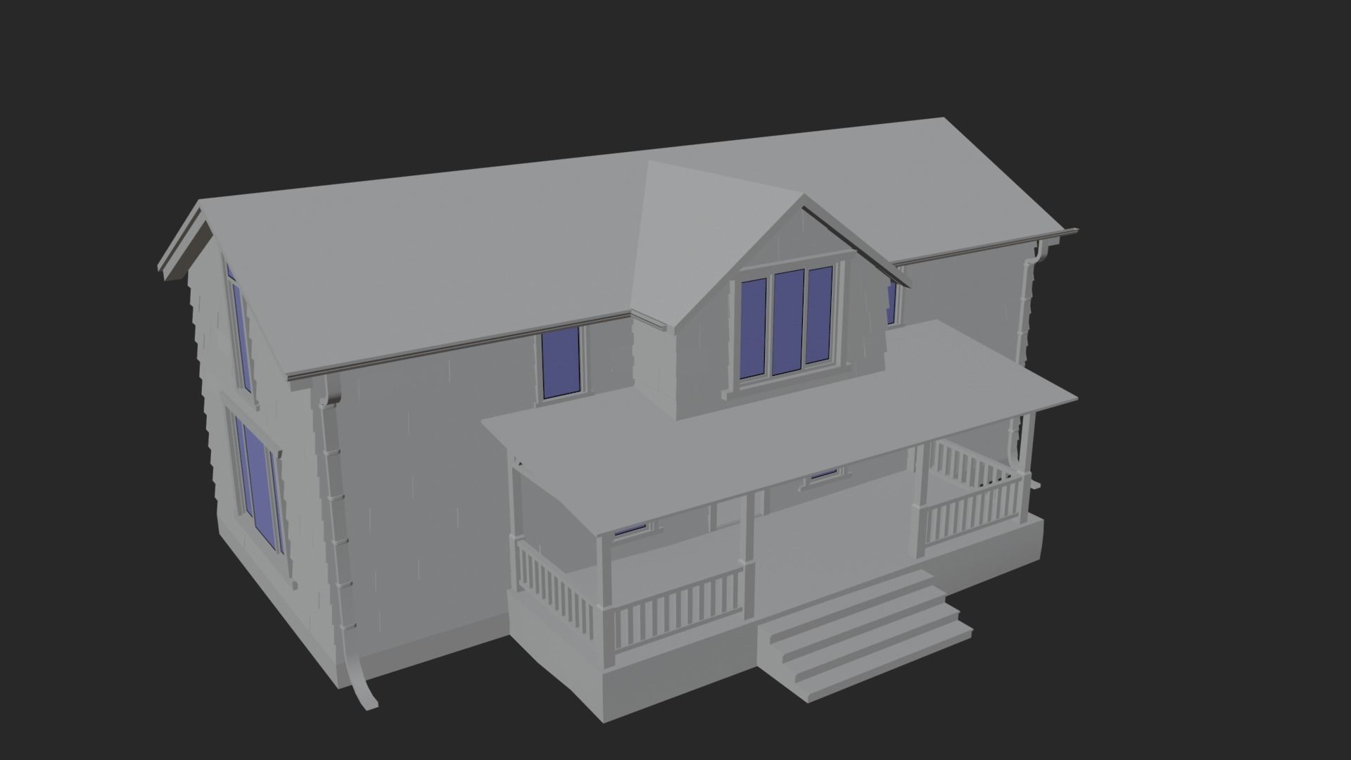 Old Abandoned Realisltic House Low-poly 3D model_24