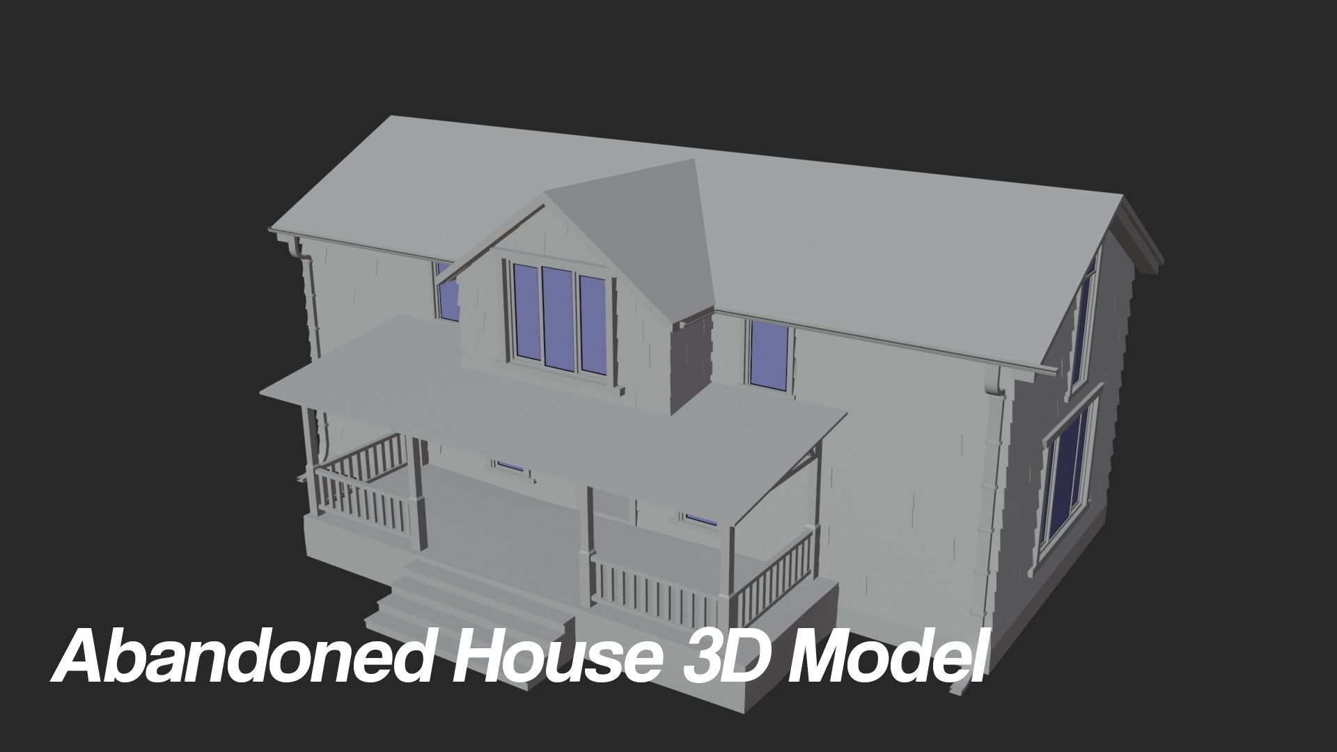 Old Abandoned Realisltic House Low-poly 3D model_23