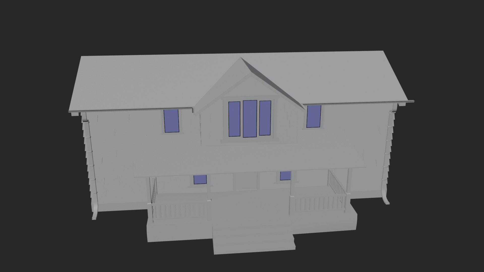 Old Abandoned Realisltic House Low-poly 3D model_14
