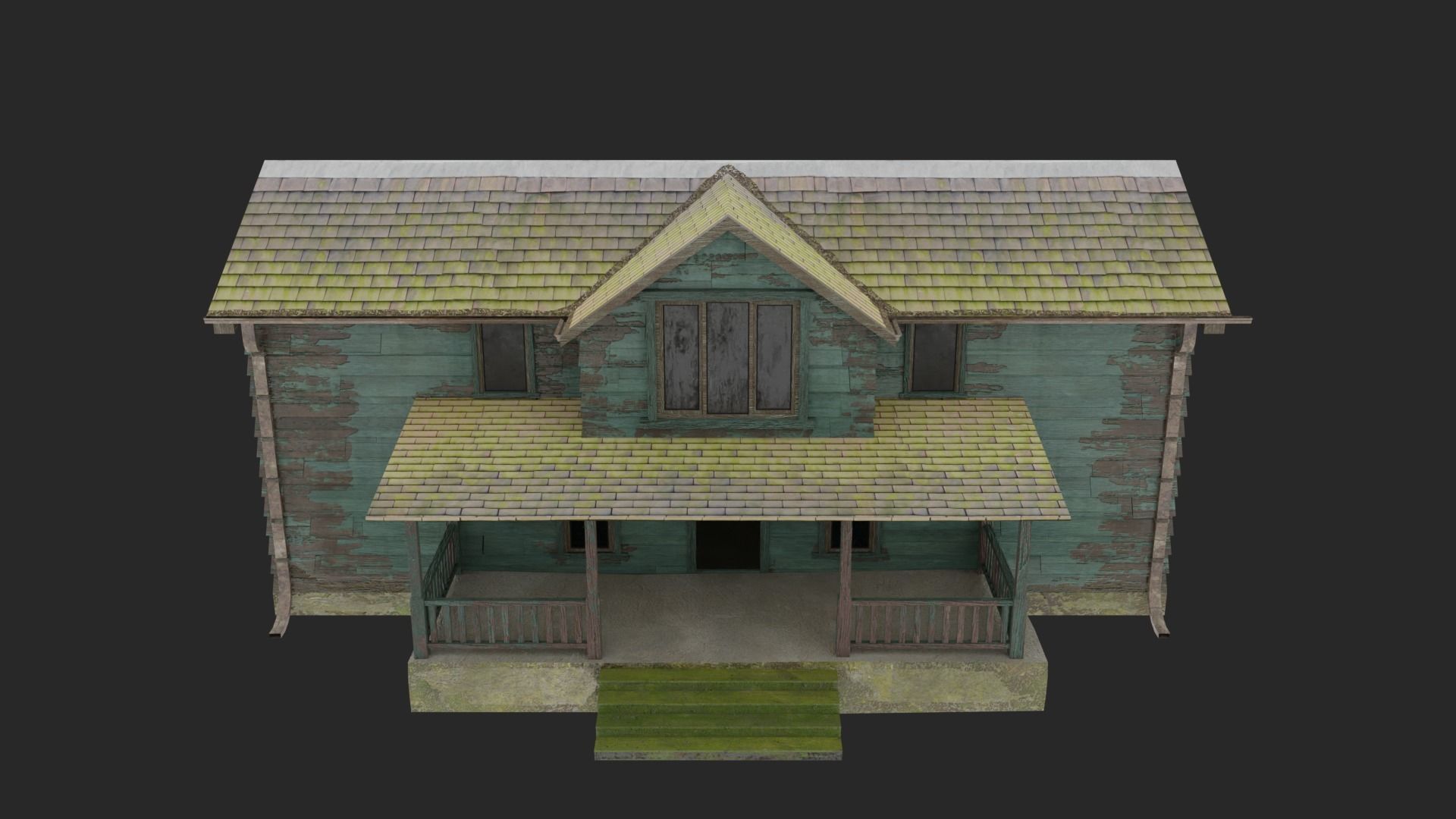 Old Abandoned Realisltic House Low-poly 3D model_27