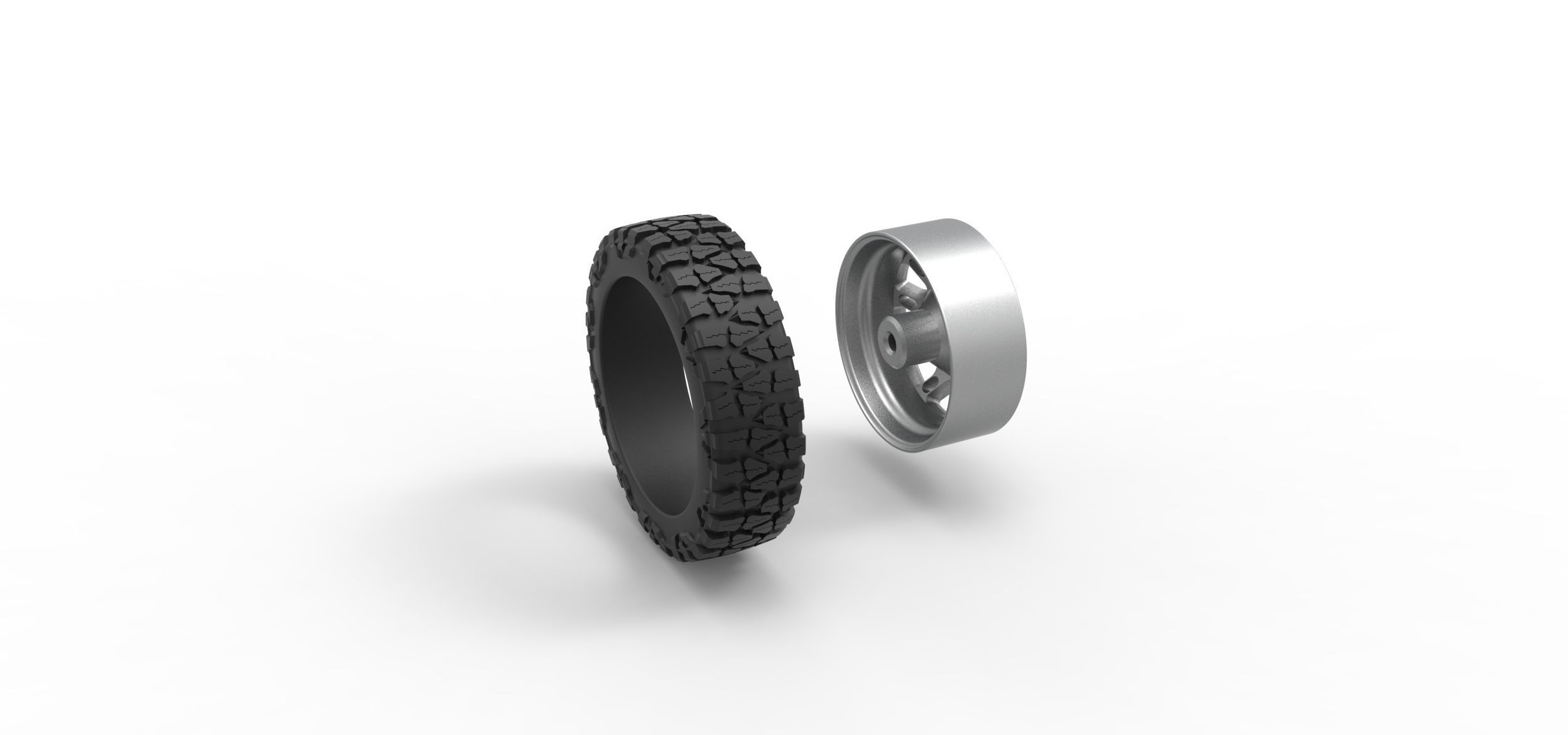 Front semi wheel for pickup V19 Scale 1 to 25 3D print model_9