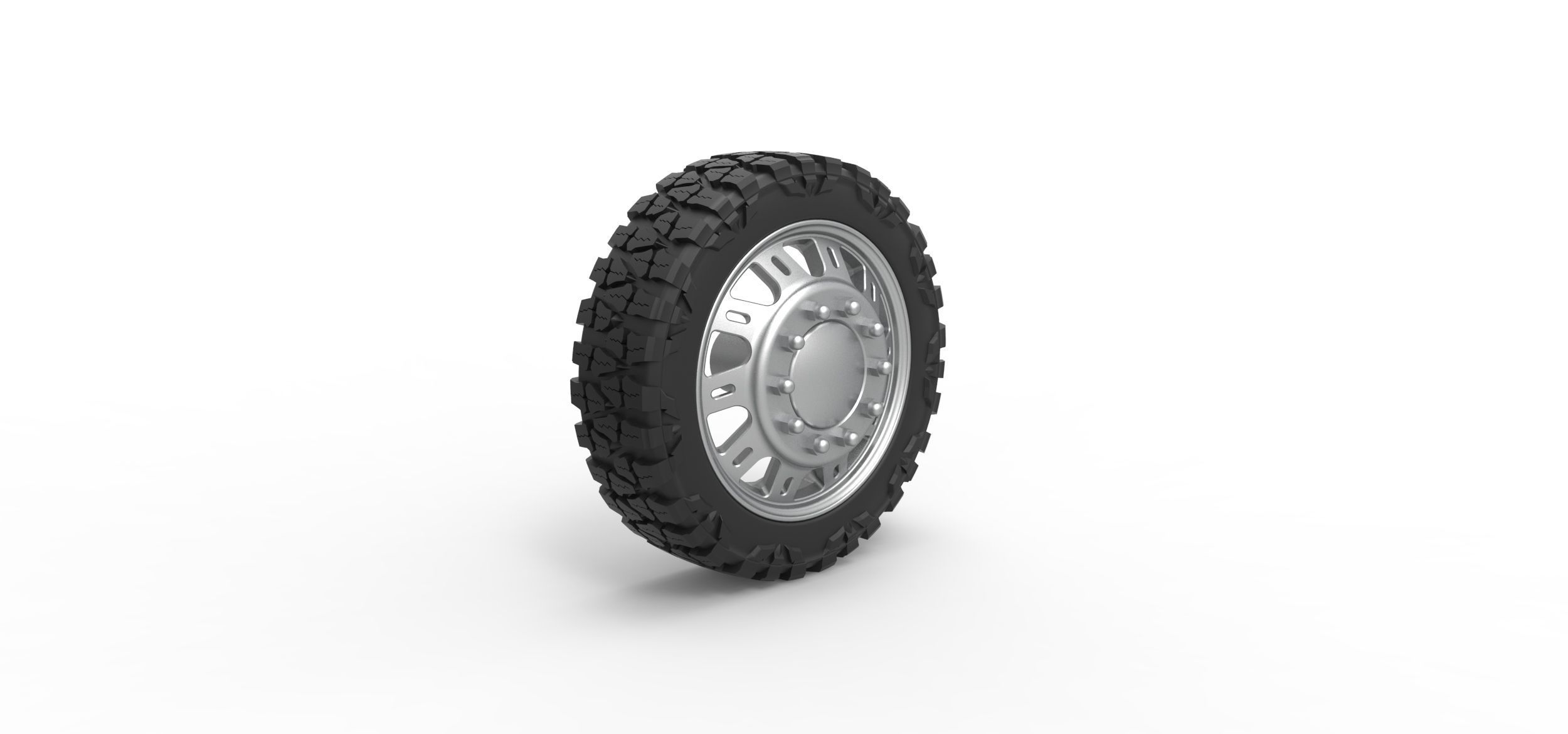 Front semi wheel for pickup V19 Scale 1 to 25 3D print model_1