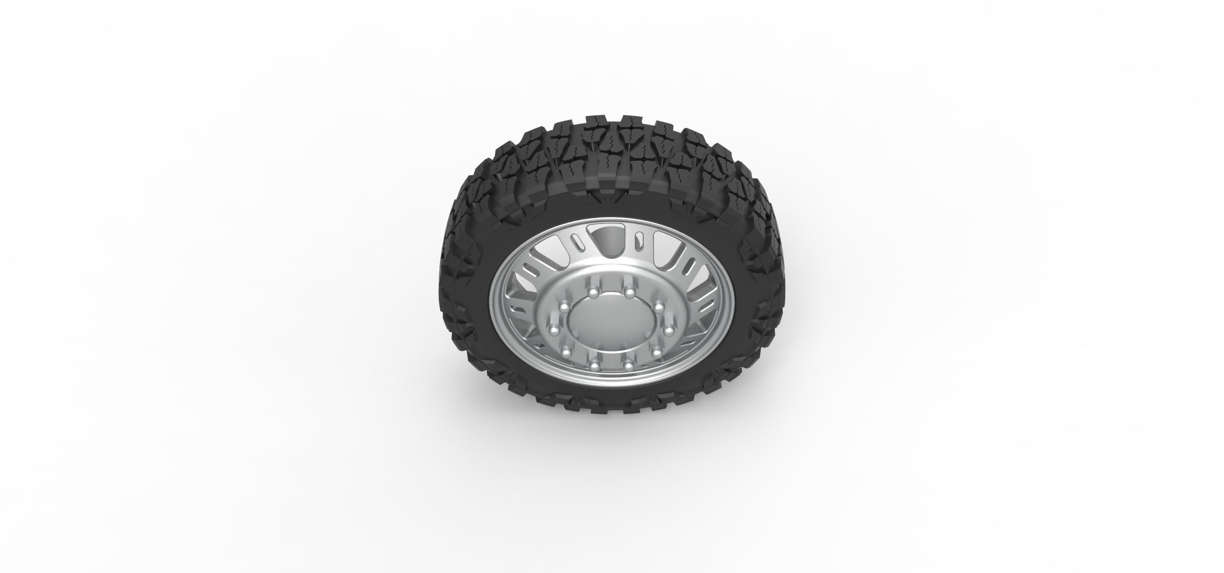 Front semi wheel for pickup V19 Scale 1 to 25 3D print model_5