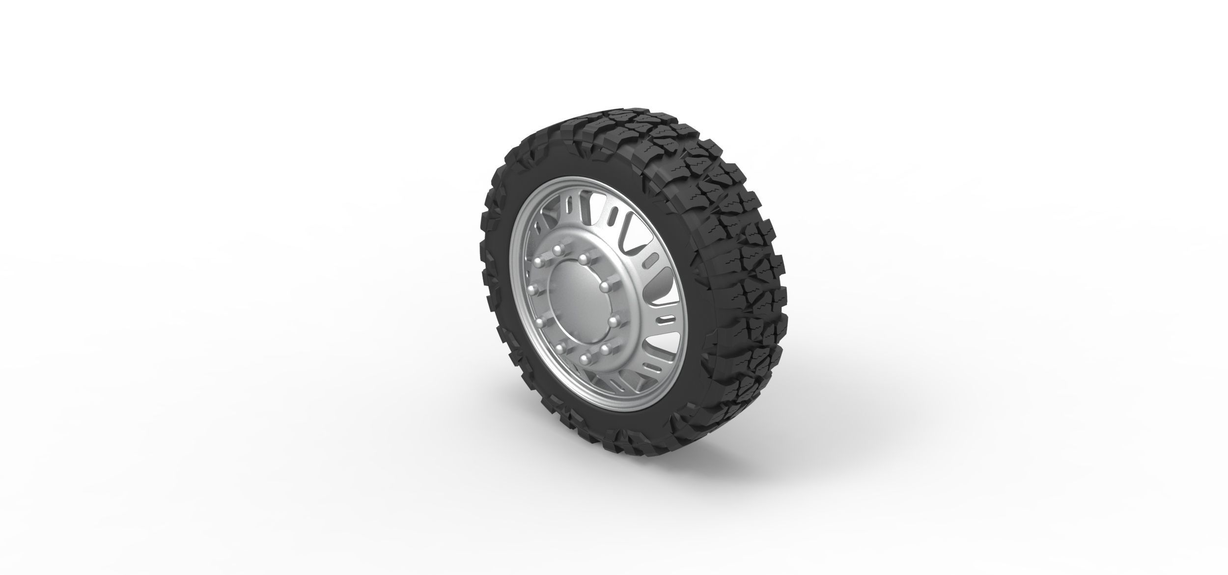 Front semi wheel for pickup V19 Scale 1 to 25 3D print model_6