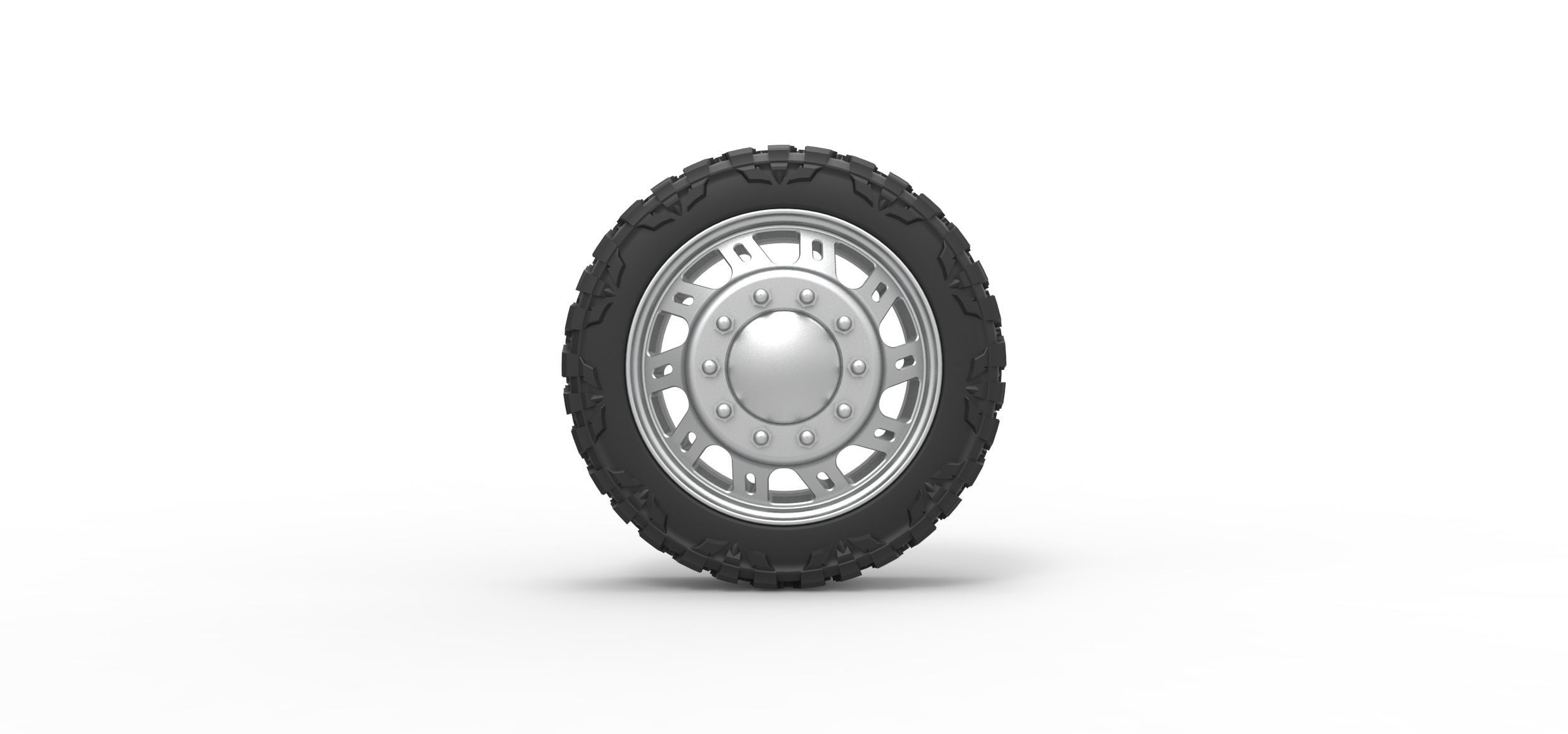 Front semi wheel for pickup V19 Scale 1 to 25 3D print model_4