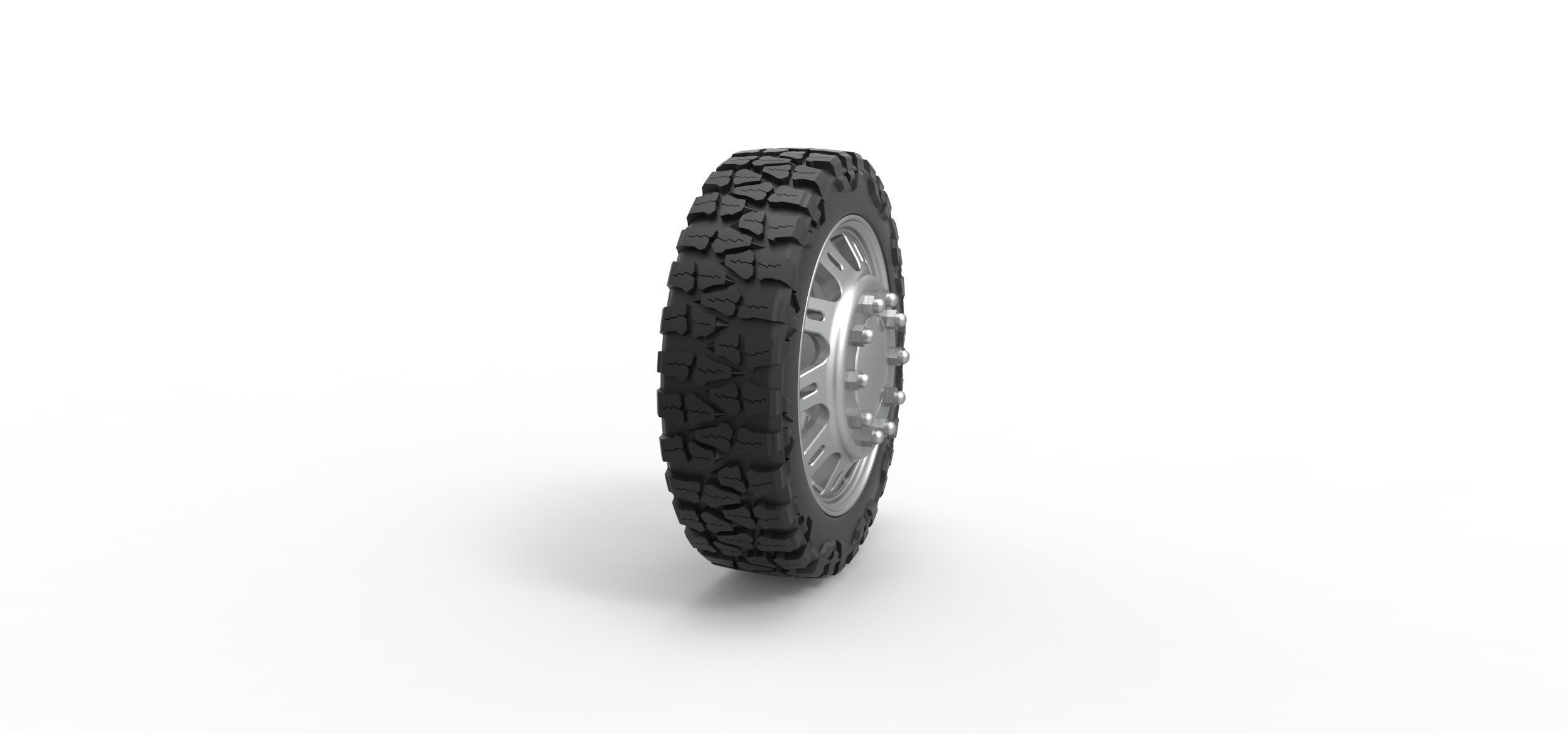 Front semi wheel for pickup V19 Scale 1 to 25 3D print model_2