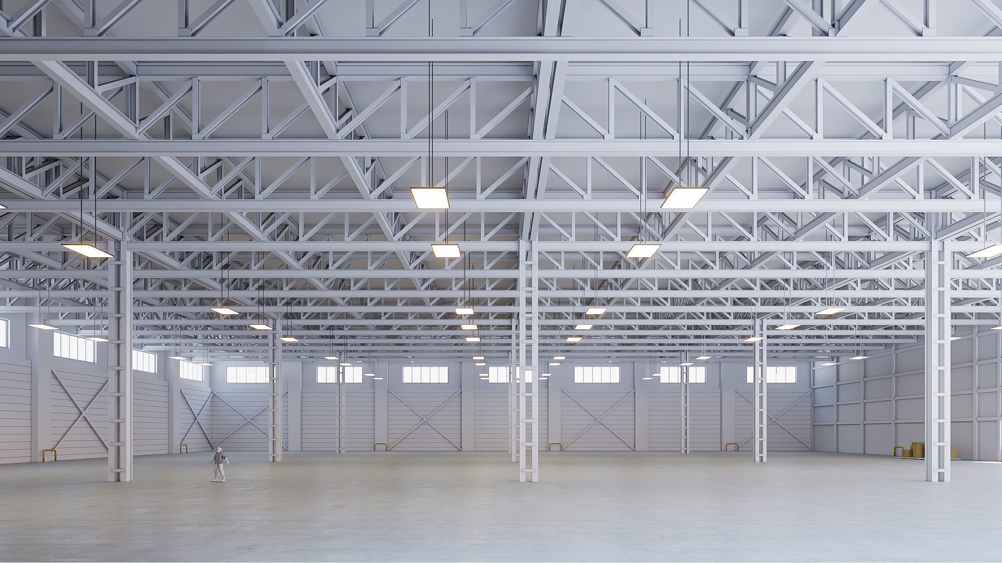 Low poly warehouse 12 Low-poly 3D model_6