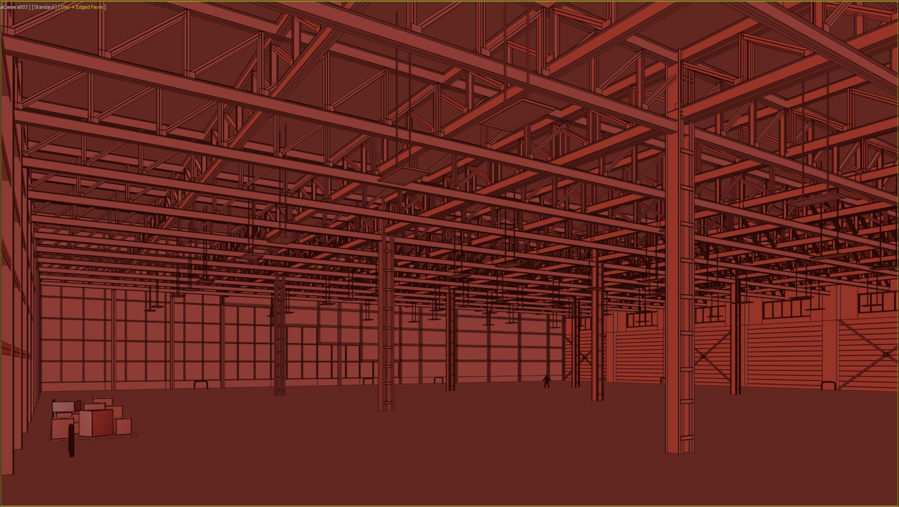 Low poly warehouse 12 Low-poly 3D model_9
