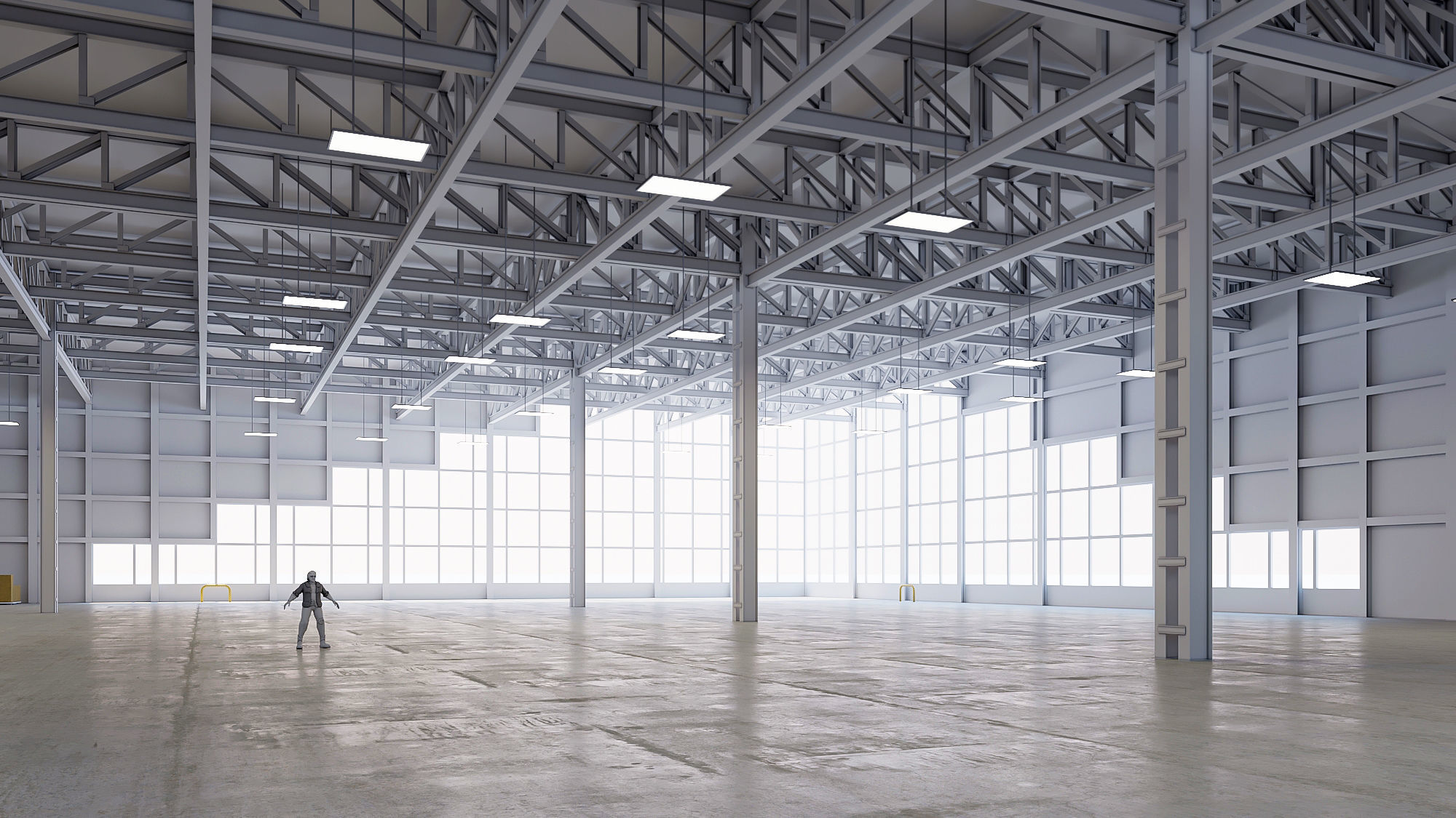 Low poly warehouse 12 Low-poly 3D model_1