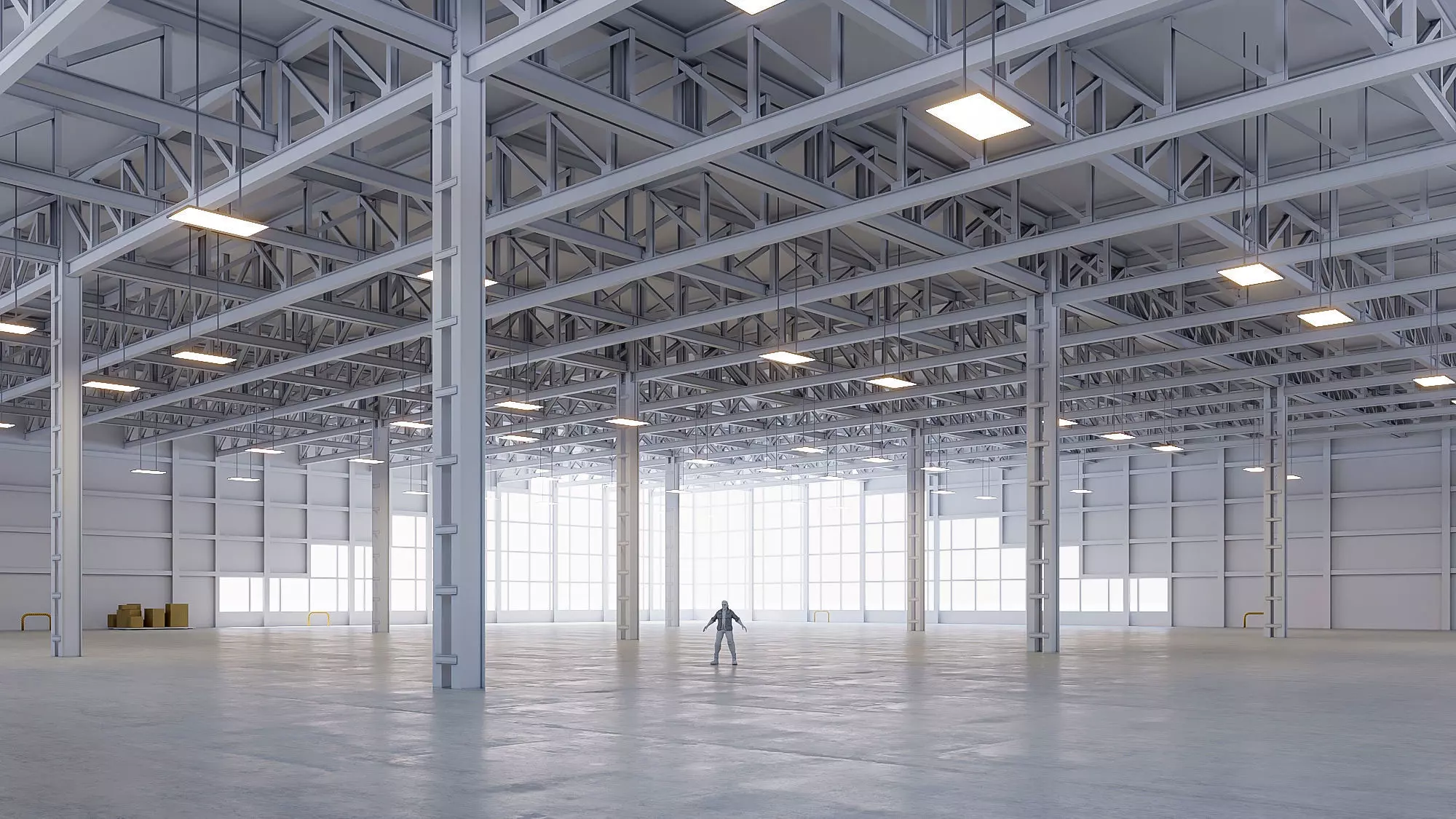 Low poly warehouse 12 Low-poly 3D model_0