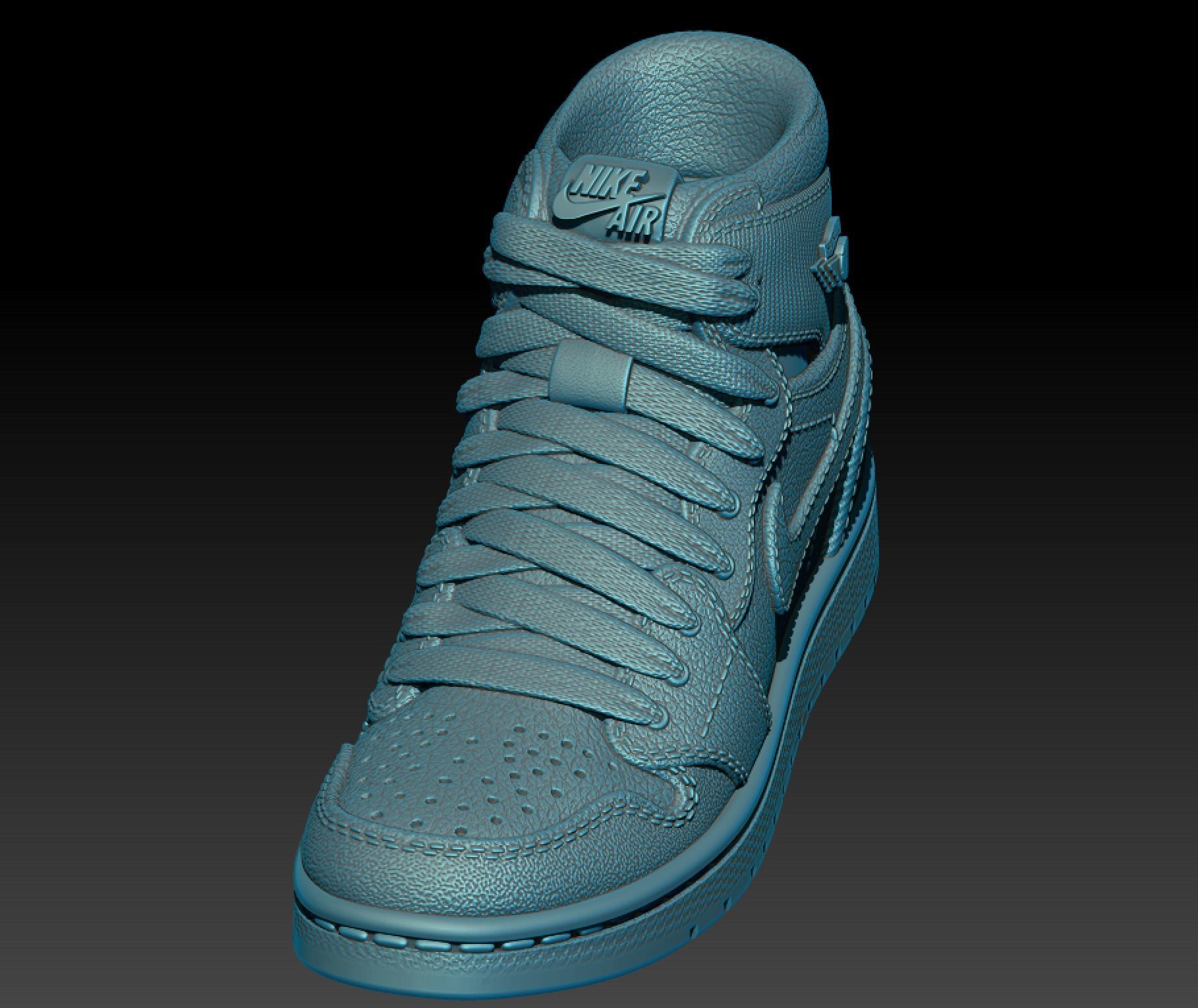 Nike Air Jordan sport shoes 3D print model_4