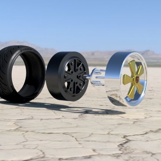 PORSCHE FUCHS RIMS 18 INCH WITH ADVAN TIRES FOR SCALE MODELS  3D print model_5