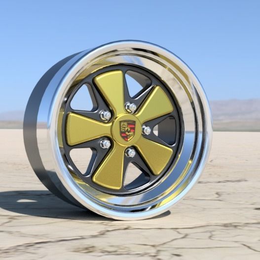 PORSCHE FUCHS RIMS 18 INCH WITH ADVAN TIRES FOR SCALE MODELS  3D print model_2