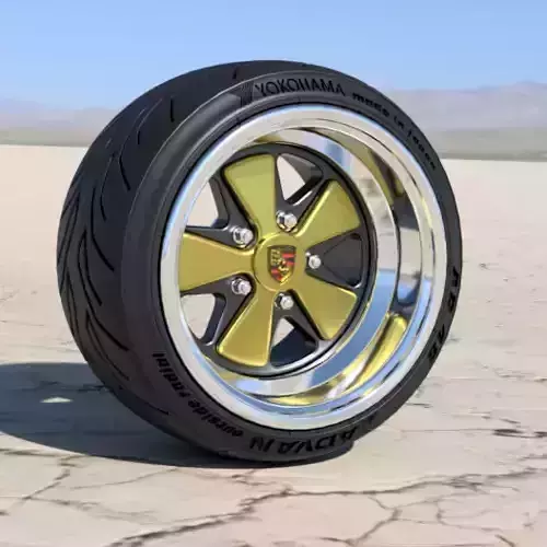 PORSCHE FUCHS RIMS 18 INCH WITH ADVAN TIRES FOR SCALE MODELS  3D print model
