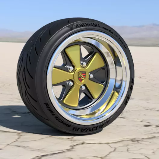 PORSCHE FUCHS RIMS 18 INCH WITH ADVAN TIRES FOR SCALE MODELS  3D print model_0