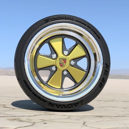 PORSCHE FUCHS RIMS 18 INCH WITH ADVAN TIRES FOR SCALE MODELS  3D print model_1