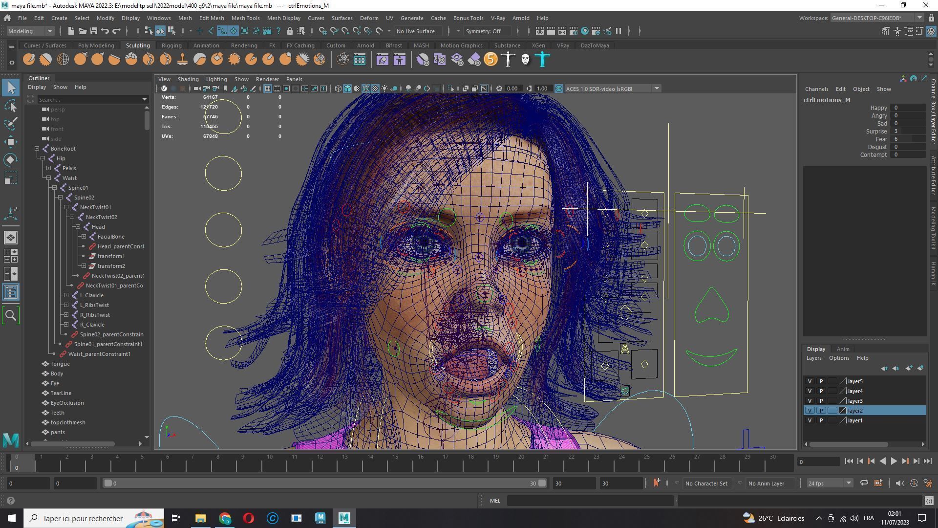 Jesyka-Realistic girl Low-poly 3D model_18