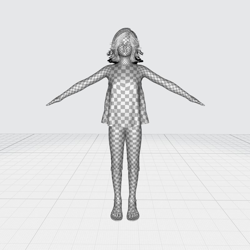 Jesyka-Realistic girl Low-poly 3D model_28