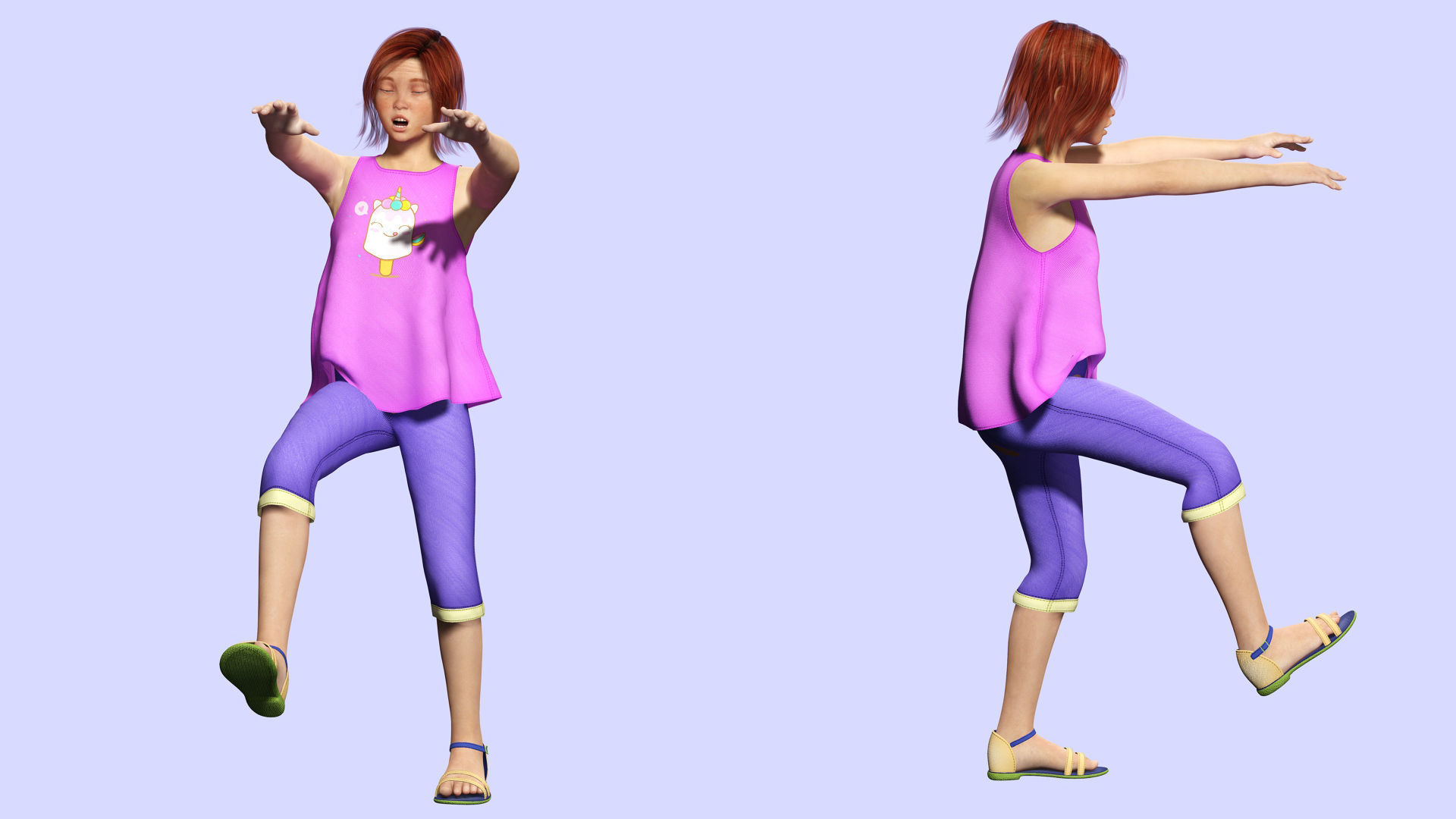 Jesyka-Realistic girl Low-poly 3D model_2