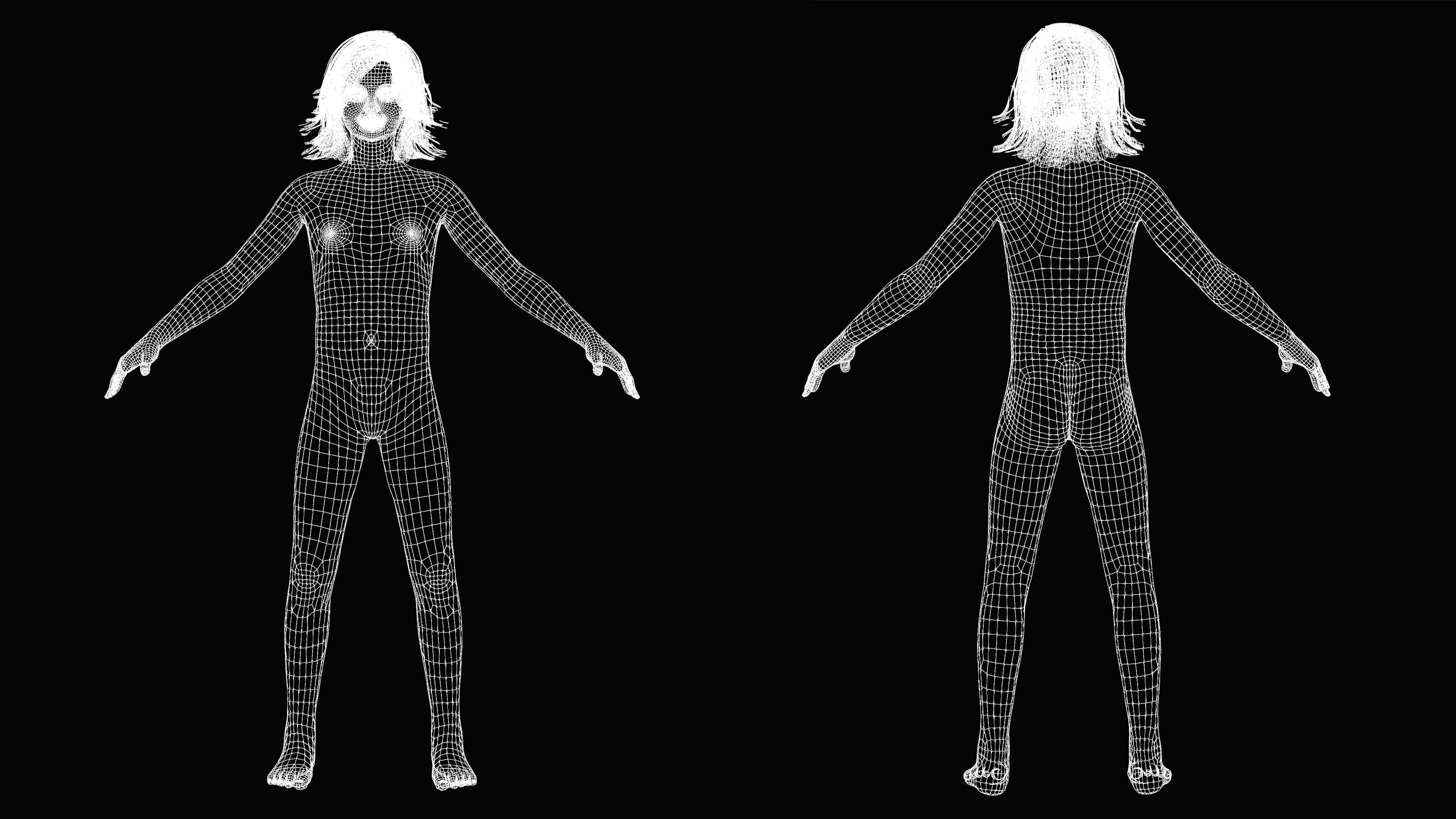 Jesyka-Realistic girl Low-poly 3D model_12