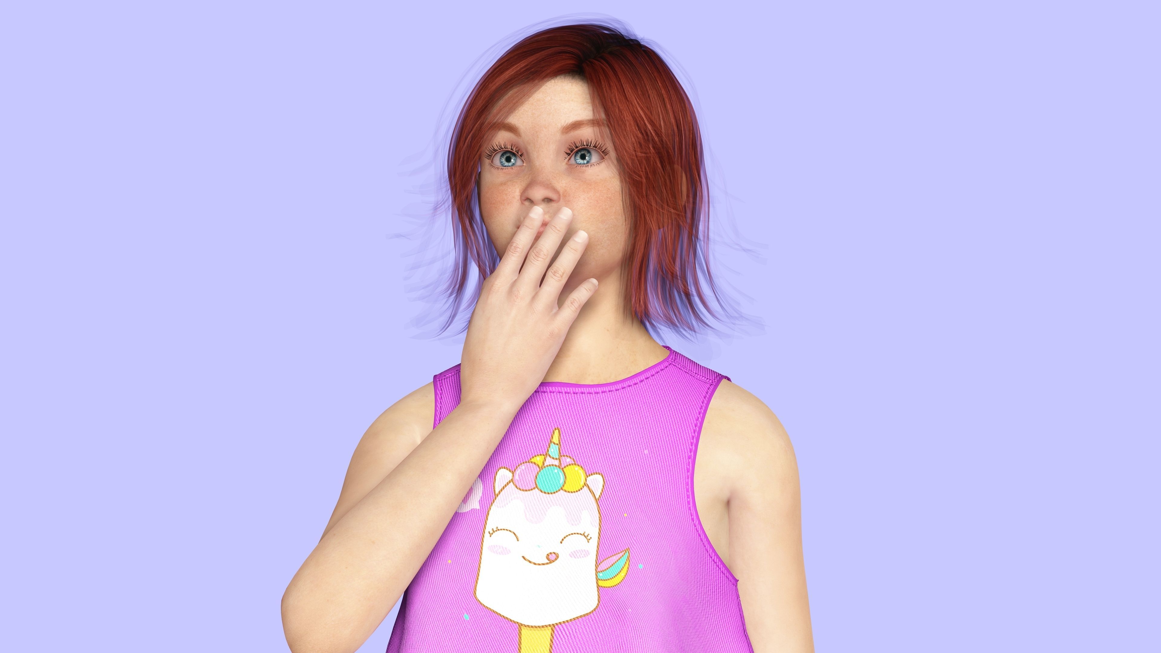 Jesyka-Realistic girl Low-poly 3D model_11