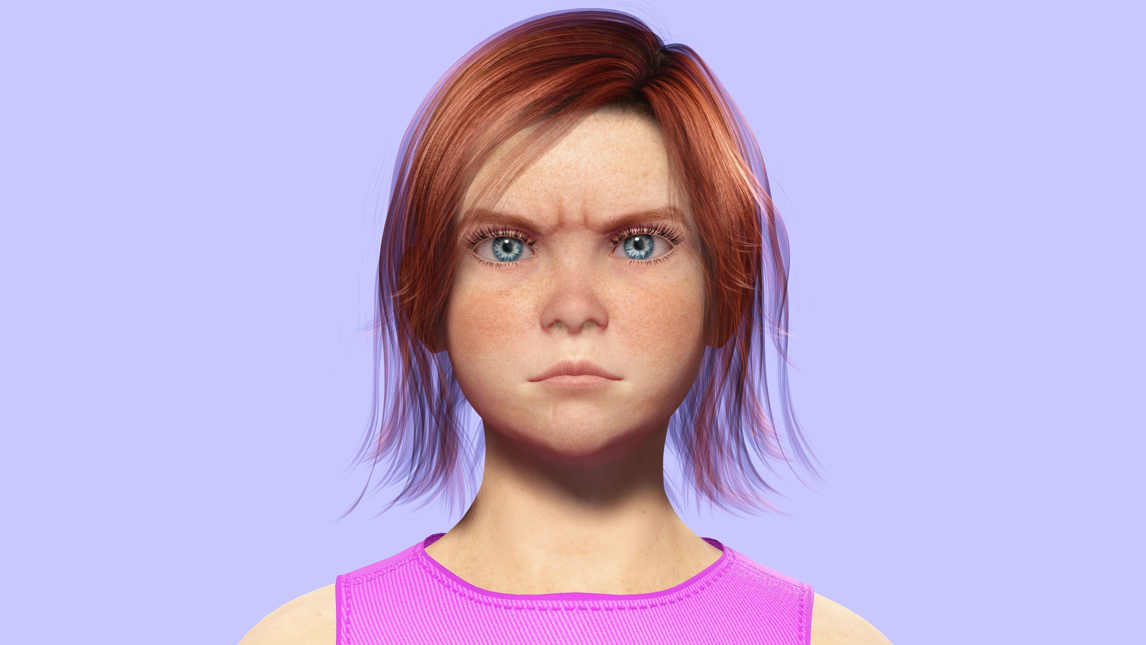 Jesyka-Realistic girl Low-poly 3D model_5