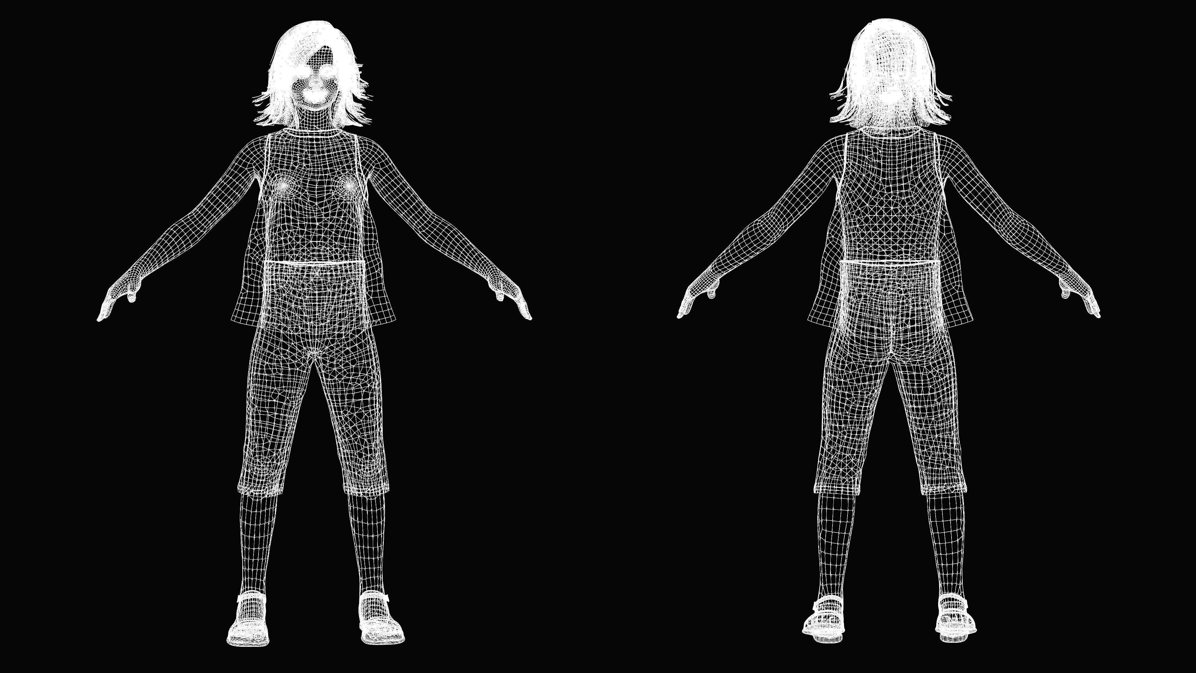 Jesyka-Realistic girl Low-poly 3D model_13