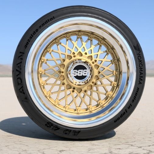 BBS E50 WITH AERO TURBOFAN RIM COVER 17INCH FOR SCALE MODELS 3D model
