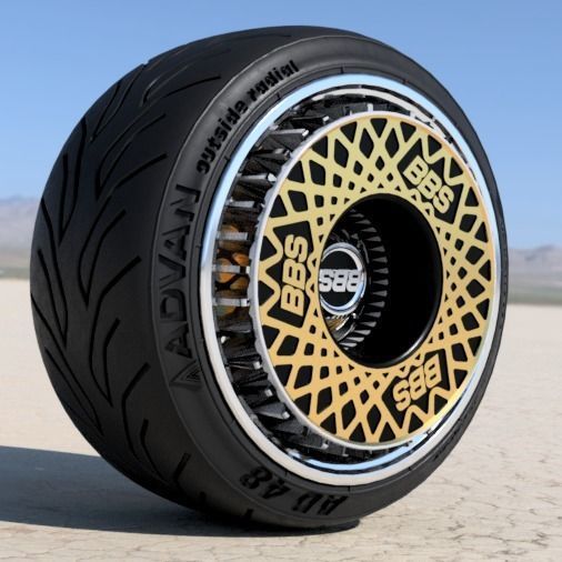 BBS E50 WITH AERO TURBOFAN RIM COVER 17INCH FOR SCALE MODELS 3D model