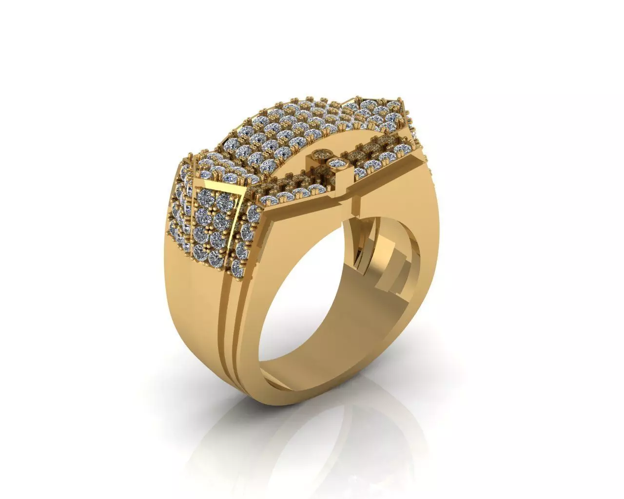 Diamond Man Ring 3D print model 3D print model_0