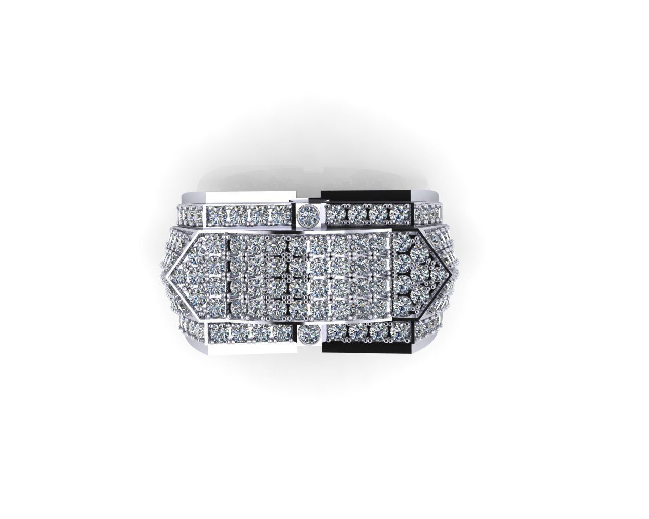 Diamond Man Ring 3D print model 3D print model_7