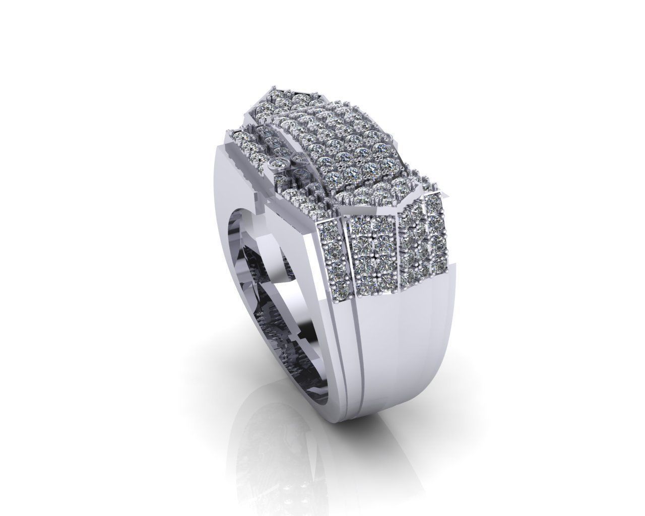 Diamond Man Ring 3D print model 3D print model_8