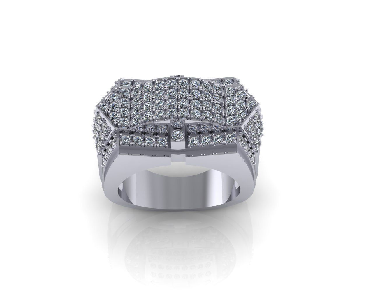 Diamond Man Ring 3D print model 3D print model_4