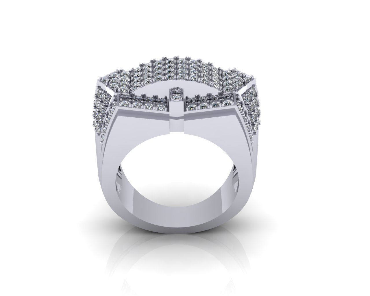 Diamond Man Ring 3D print model 3D print model_6
