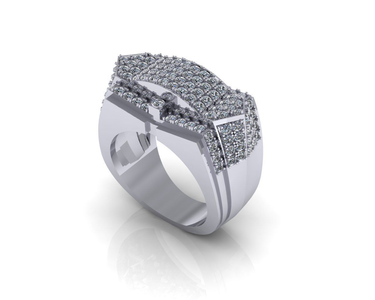 Diamond Man Ring 3D print model 3D print model_5