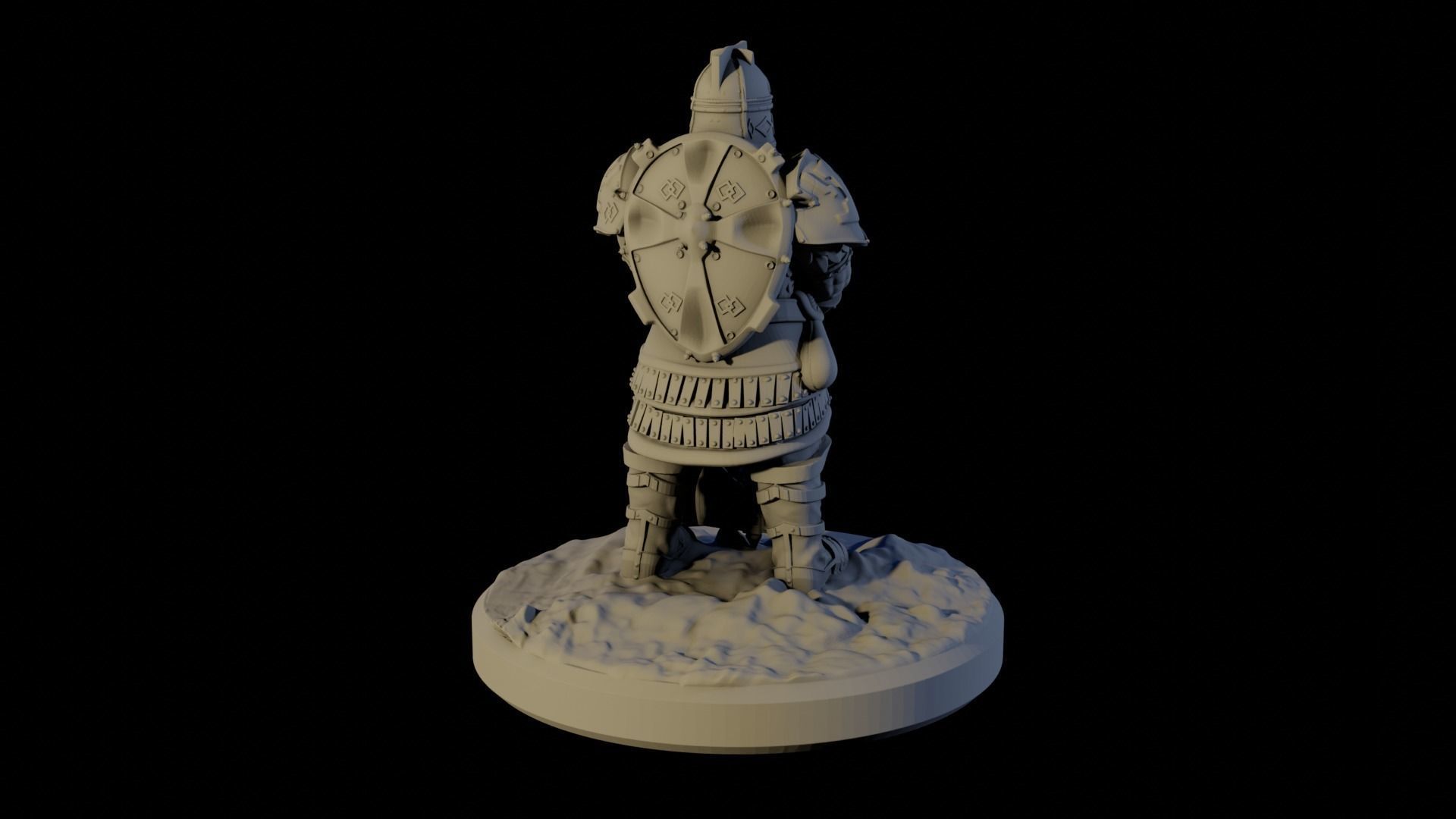 Dwarven warrior guard miniature printable 3D print model_1