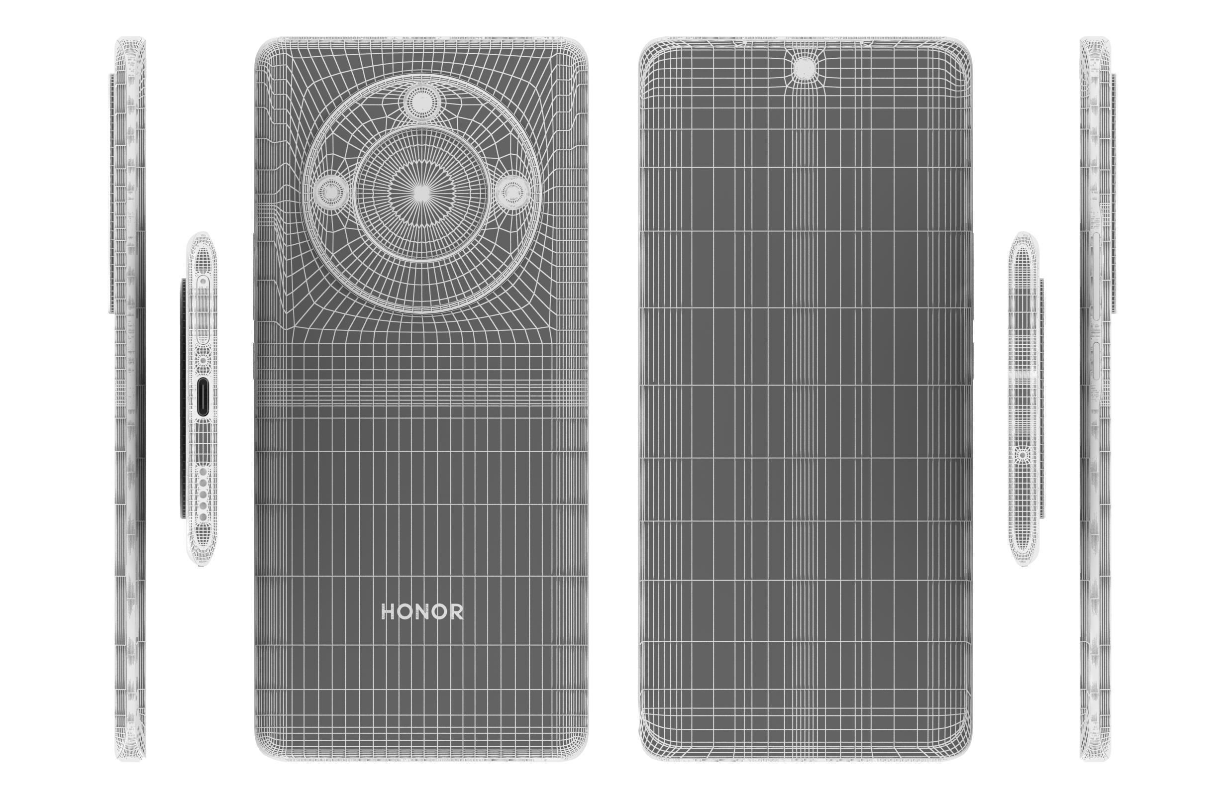 Honor X50 Black Low-poly 3D model_17