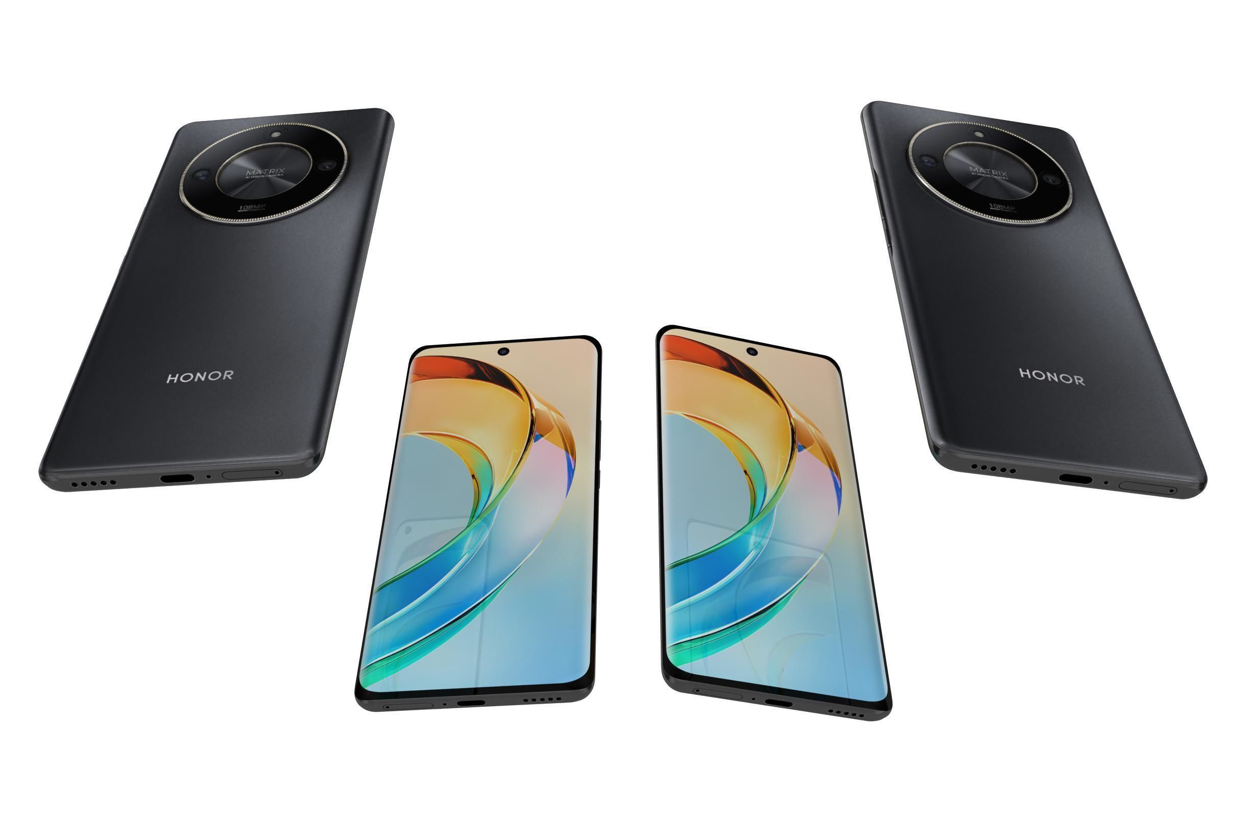 Honor X50 Black Low-poly 3D model_5