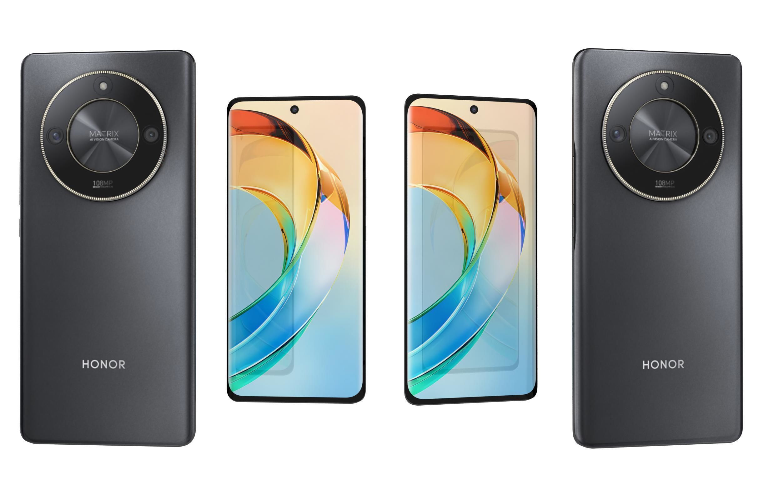 Honor X50 Black Low-poly 3D model_3