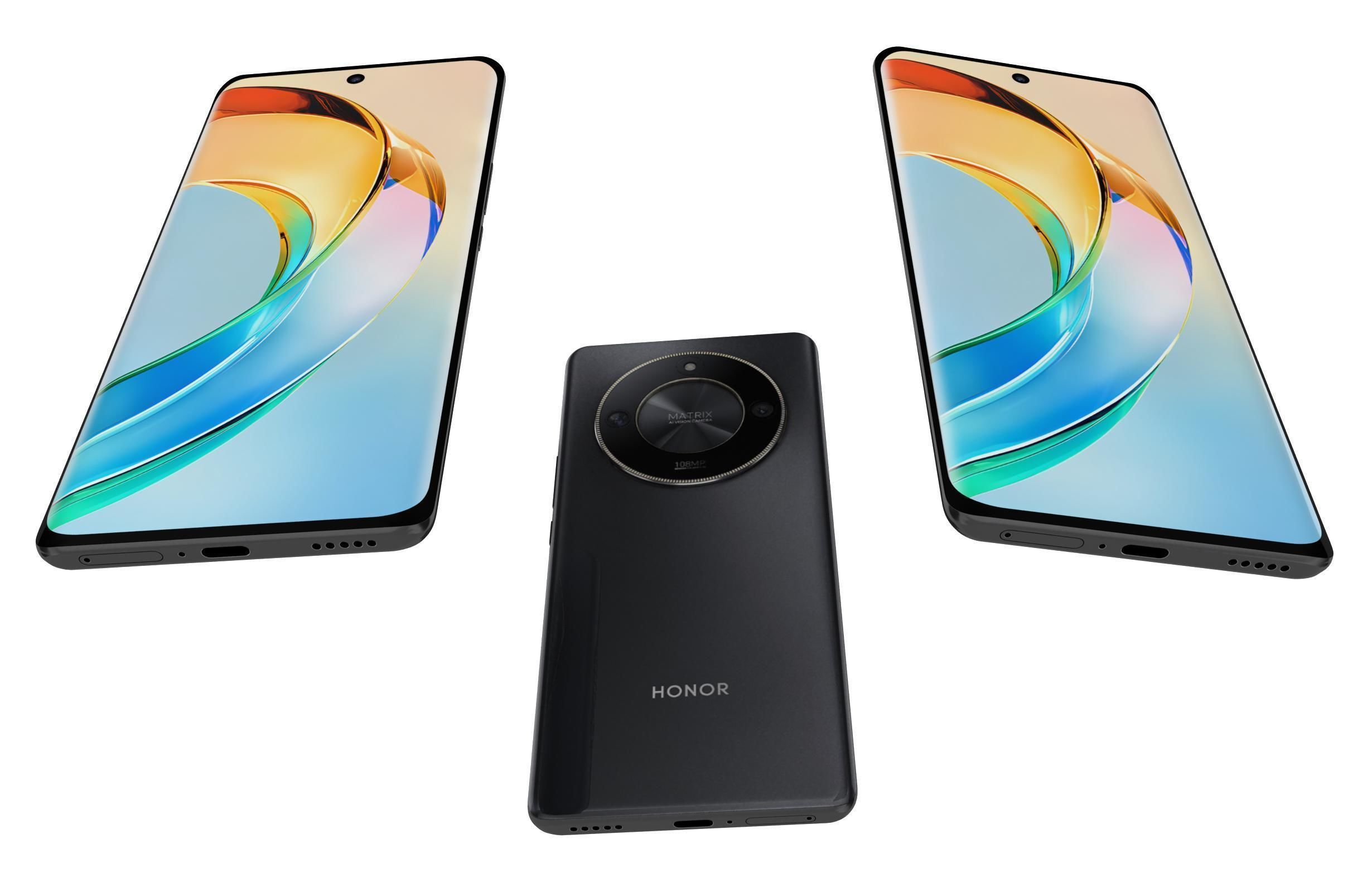 Honor X50 Black Low-poly 3D model_2