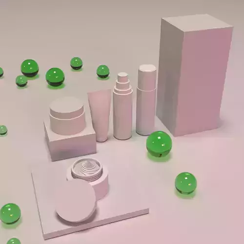 3D Realistic Compact powder cosmetic 3D model