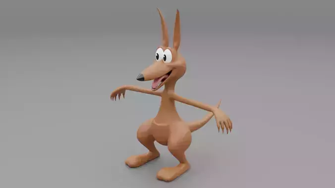 3D Kangaroo Cartoon