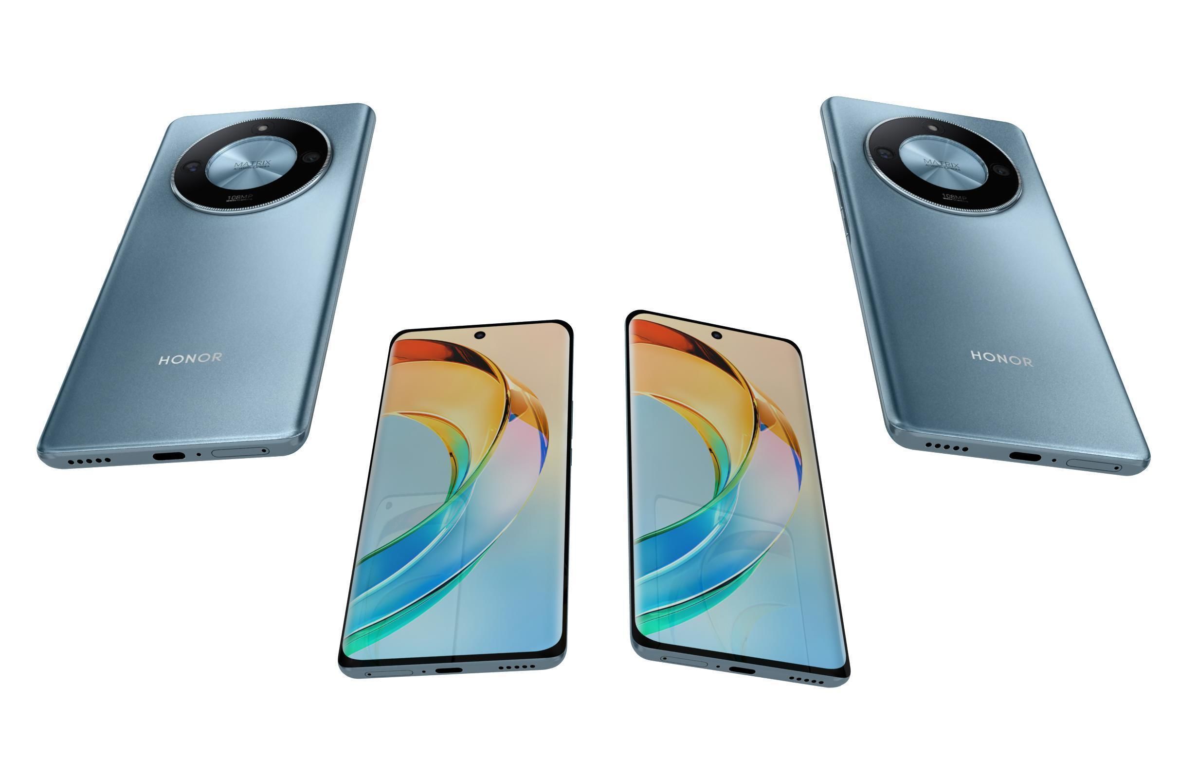 Honor X50 Blue Low-poly 3D model_5