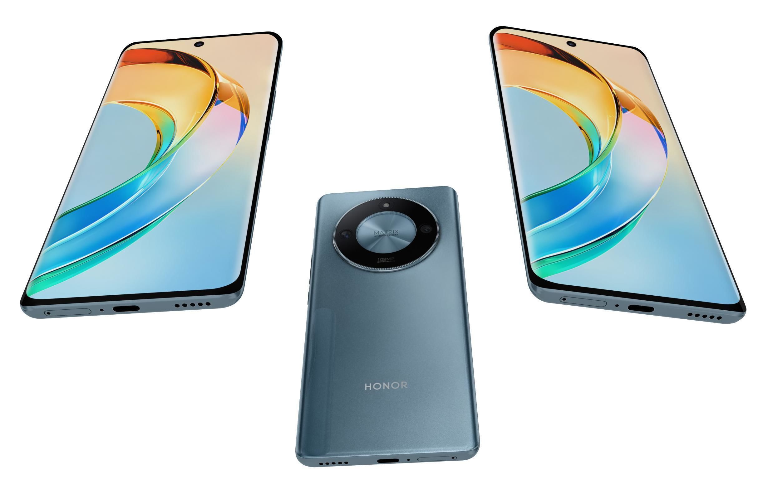 Honor X50 Blue Low-poly 3D model_2