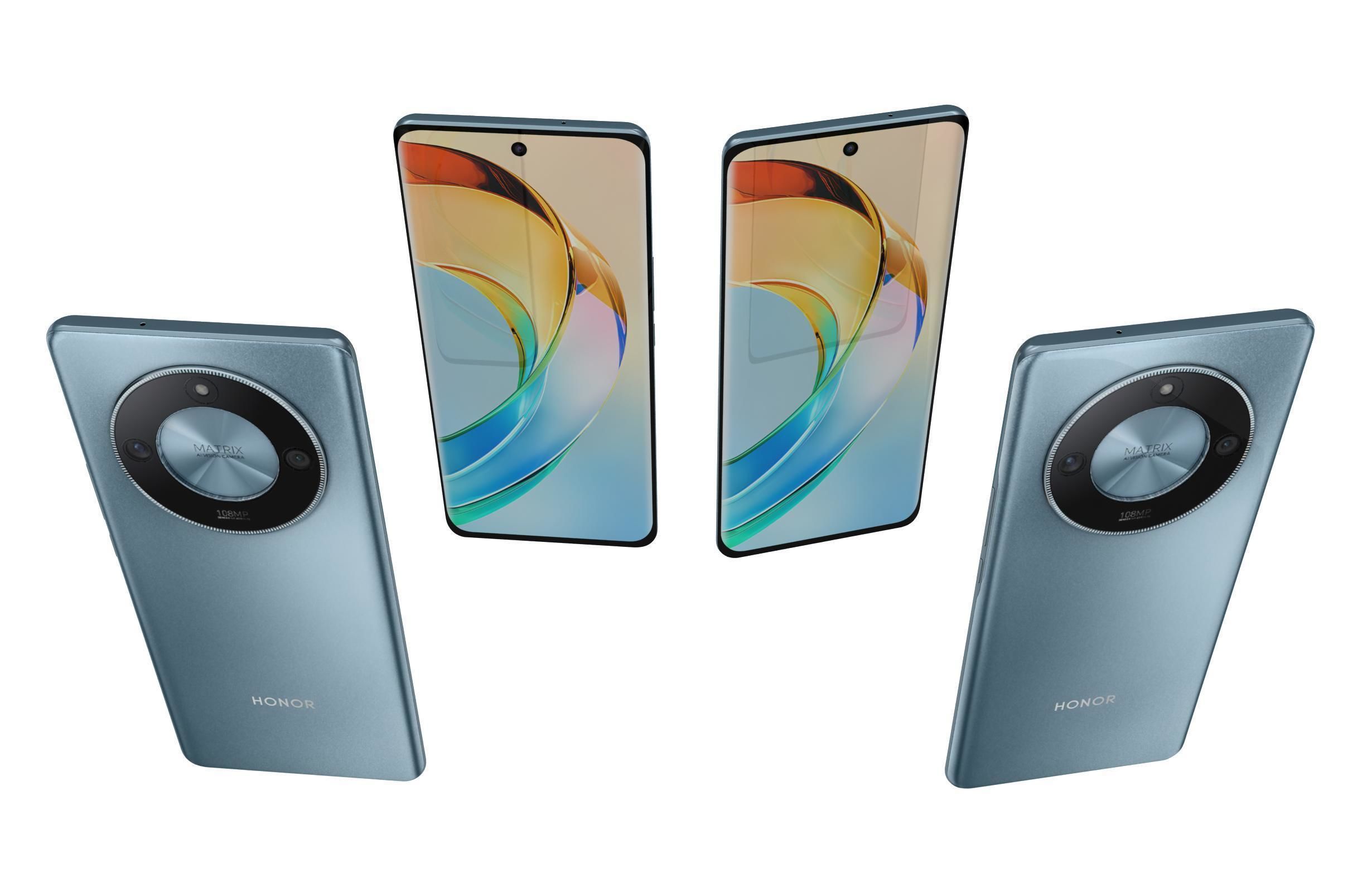 Honor X50 Blue Low-poly 3D model_4